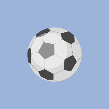Soccer ball icon. Flat illustration. Soccer ball vector icon isolated on a blue background.