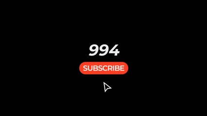 Animation of increase counting subscriber with subsribe button
