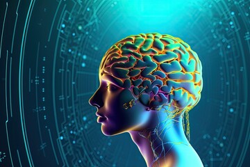 AI, Neural Network, Data Science, Analytics, Robot: Futuristic Technology for Intelligent Data Analysis. Photo generative AI
