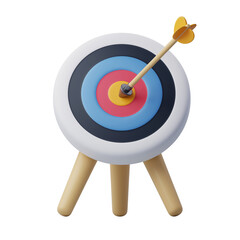 Arrows are hitting the target, sport and success business, 3d art