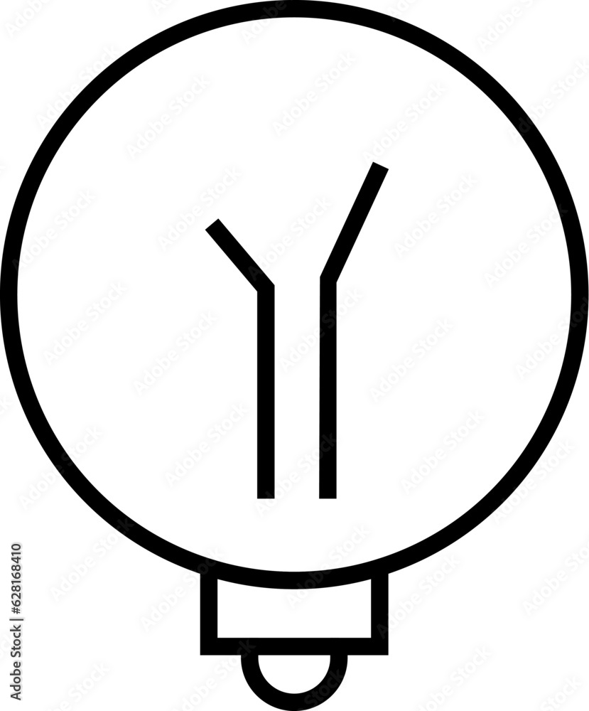 Poster light bulb simple outline symbol for web sites. perfect for web sites, books, stores, shops. editabl