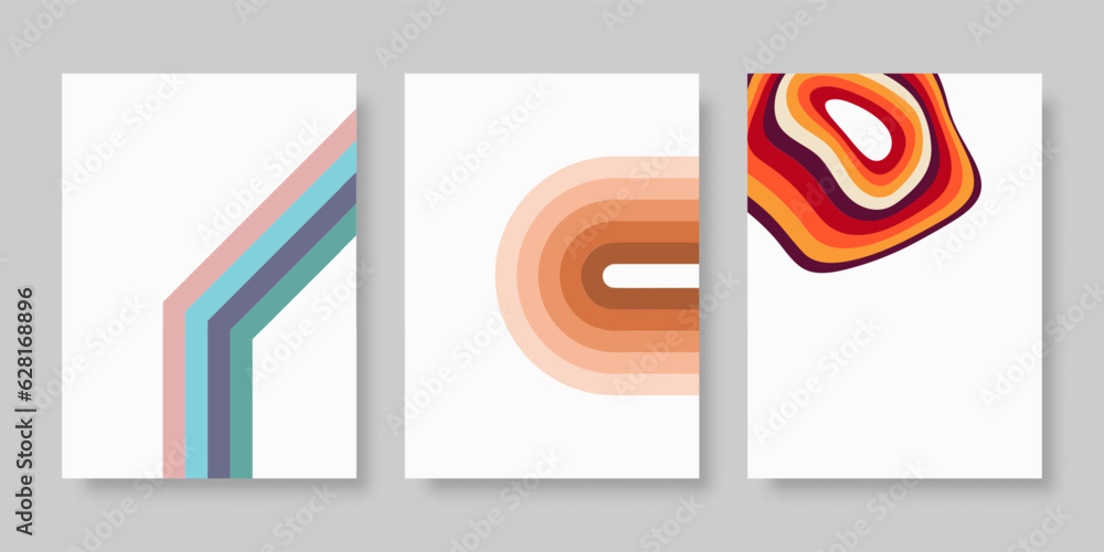 Poster abstract geometric background. set of vertical retro brochures. cover design in flat style. vector i