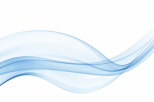 Blue flow of transparent wave of smoke. © lesikvit