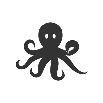 Isolated Octopus Icon Symbol On Clean Background. Vector Devilfish Element In Trendy Style