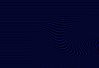 Fototapeta premium Blue wavy lines on dark background, technical pattern, elegant style