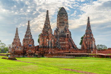 Awesome towers of Wat Chaiwatthanaram in Ayutthaya, Thailand