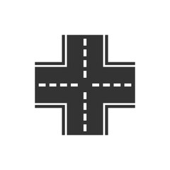 The crossroads icon. Crossway and crossing, intersection, road, route symbol. Flat Vector