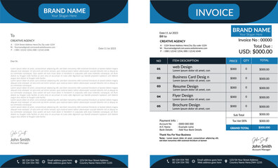 Minimal Corporate Business Invoice design template vector illustration bill form price invoice. Creative invoice template vector. business stationery design payment agreement design.
