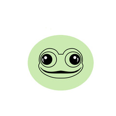 Green frog animal icon logo illustration