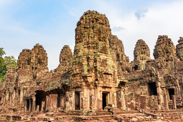 Fototapeta na wymiar Ruins of Bayon temple in Angkor Thom, Cambodia