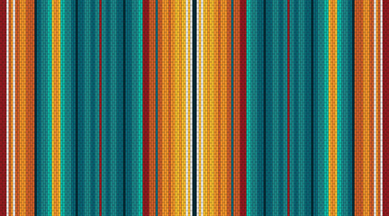 Colorful stripes background. Mexican style vector seamless pattern. Serape design. Ornament for Cinco de Mayo fiesta decor. Ethnic fabric . Native American Heritage day illustration