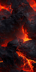 Apocalyptic Volcanic Scene: Molten Rock and Fiery Sky | Crafted with Generative AI