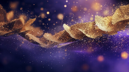 Obraz na płótnie Canvas Glitter vintage lights background. gold, silver, purple and black. defocused. Purple abstract bokeh background.Abstract glowing wallpaper background