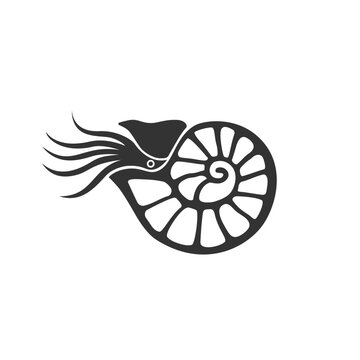 recommend clip art: Nautilus vector illustration icon flat sign