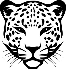 Leopard - Black and White Isolated Icon - Vector illustration