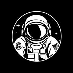 Astronaut | Black and White Vector illustration