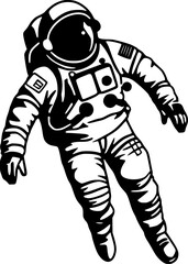 Fototapeta na wymiar Astronaut | Black and White Vector illustration