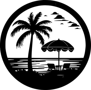 Beach - Minimalist and Flat Logo - Vector illustration
