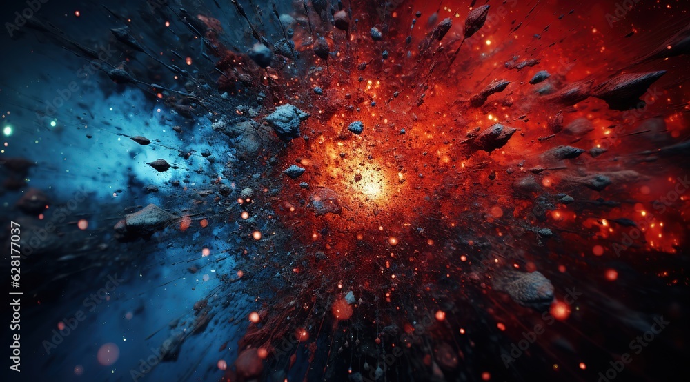 Poster abstract landing page background with red particles. stream wave with dot landscape. digital data st