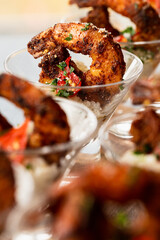 Grilled cajun shrimp and grits appetizer