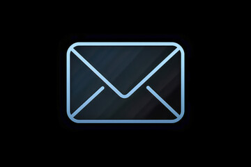 Email symbol, on dark background. Generative AI.