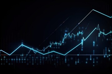 crypto graph chart with black background and blue lines