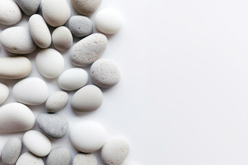 Fototapeta na wymiar rounded pebbles against a light background