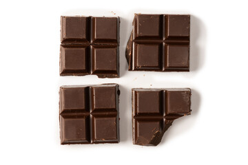 A chocolate bar isolated on white background.
