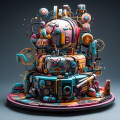 Rainbow Delights: A Futuristic Journey into Colorful Cake Creations