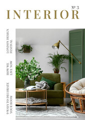 Sample of interior magazine cover with stylish room
