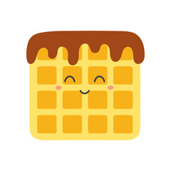 cartoon vector illustration of belgian waffles character