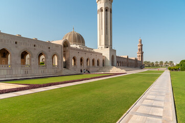 Gardens of the Sultan Qaboos Grand Mosque in Muscat, Oman, Middle East