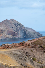 Ponta de sao Lorenço cliffs and coast on Madeira Island at the Atlantic Ocean