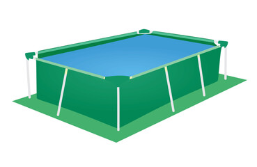 Green outdoor pool. vector illustration