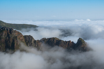 Beautiful mountain tops in a hiking paradise on Madeira island