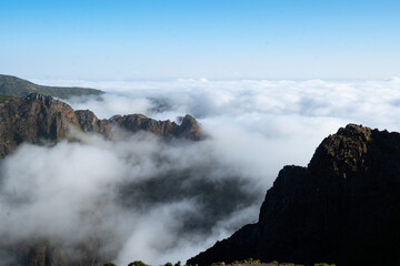 Beautiful mountain tops in a hiking paradise on Madeira island