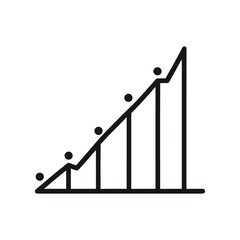 Grow bar graph icon vector
