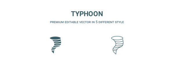 typhoon icon. Filled and line typhoon icon from weather collection. Outline vector isolated on white background. Editable typhoon symbol