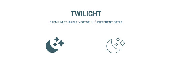 twilight icon. Filled and line twilight icon from weather collection. Outline vector isolated on white background. Editable twilight symbol