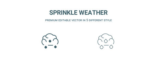 sprinkle weather icon. Filled and line sprinkle weather icon from weather collection. Outline vector isolated on white background. Editable sprinkle weather symbol