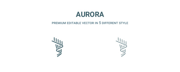 aurora icon. Filled and line aurora icon from weather collection. Outline vector isolated on white background. Editable aurora symbol