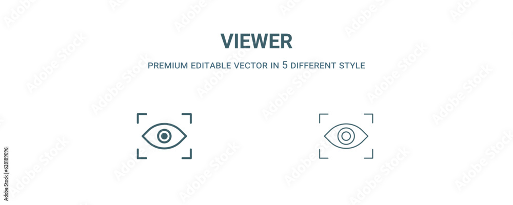 Wall mural viewer icon. Filled and line viewer icon from user interface collection. Outline vector isolated on white background. Editable viewer symbol