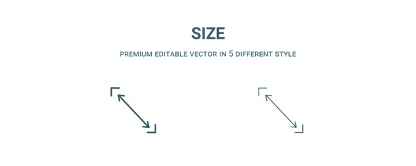 size icon. Filled and line size icon from user interface collection. Outline vector isolated on white background. Editable size symbol