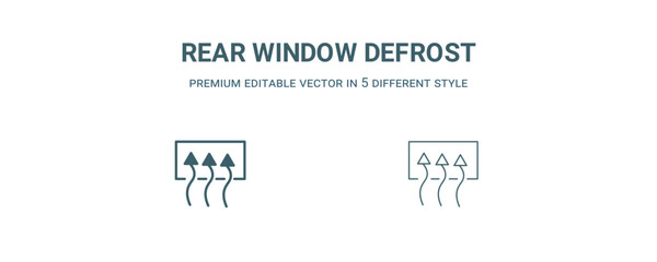 rear window defrost icon. Filled and line rear window defrost icon from user interface collection. Outline vector isolated on white background. Editable rear window defrost symbol