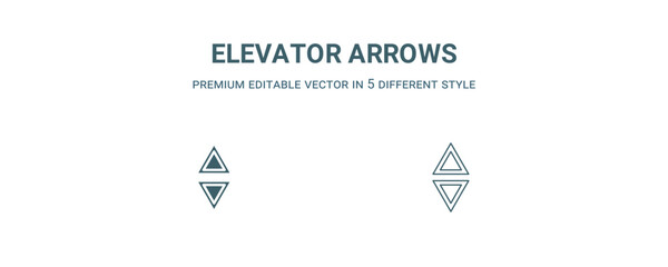 elevator arrows icon. Filled and line elevator arrows icon from user interface collection. Outline vector isolated on white background. Editable elevator arrows symbol © Abstract