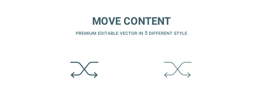 move content icon. Filled and line move content icon from user interface collection. Outline vector isolated on white background. Editable move content symbol