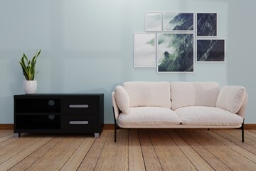 3d render, light blue podium for displaying products.