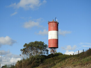 lighthouse of the lesnoje village on the curonian spit in russia