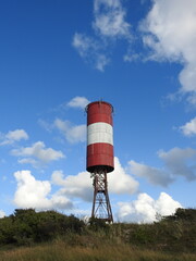 lighthouse of the lesnoje village on the curonian spit in russia