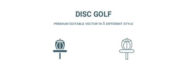 disc golf icon. Filled line disc golf icon from summer collection. Outline vector isolated on white background. Editable disc golf symbol